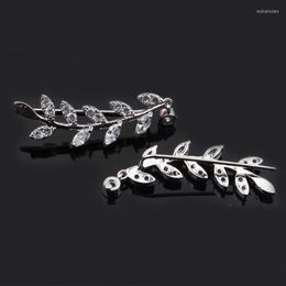 Backs Earrings 1 Pair Crystal Leaves Ear Cuff Clip Piercing Crawler Earring Fashion For Women Wedding Party Jewelry