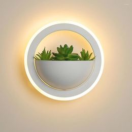 Wall Lamps Modern Plant Lights Creative Bedside Bedroom Sconce Living Room Simple Aisle Acrylic Nordic Indoor LED Lamp