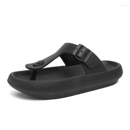 Slippers Men Beach Flip Flops Soft Rubber Thick Sole Platform Summer Shoes Lightweight