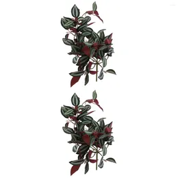 Decorative Flowers 2 Pcs Artificial Rattan Branch Wall Decor Fake Plants Ferns For Home Indoor