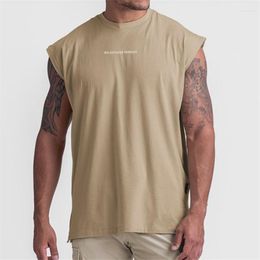 Men's Tank Tops Men Gym Workout Fitness Bodybuilding Sleeveless Shirt Top Mesh Patchwork Male Cotton Sports Singlet Vest Man Undershirt