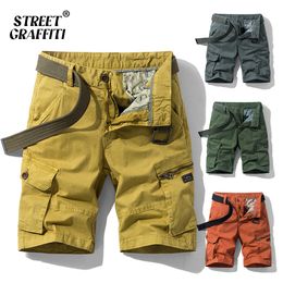 Men's Shorts 2023 Spring Summer Cargo Cotton Relaxed Fit Breeches Bermuda Casual Pants Clothing Social 230419