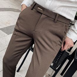 Men's Suits Suit Trousers For Men Dress Pants Autumn Pinstripe High Quality Business Casual Fashion Men's Clothing Full Length