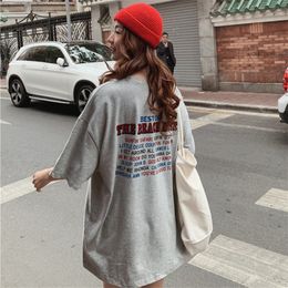 Women's TShirt Casual Loose Fashion Basic Letter Printed All Match Oversize College Wind Street Women Female Short Sleeve Top Tshirts 230419