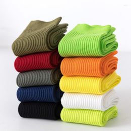 Men's Socks Male Basic Cotton Casual Rib Stretch Men High Quality Crew Long Autumn Middle Tube White Winter Sox