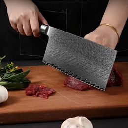 Damascus Steel Kitchen Knife Home Kitchen Chef Special Meat Slicer Sharp High Hardness Cutting Knife A