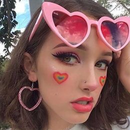 Summer Love Party Style Glasses Women's Trend Big Frame Peach Heart Sunglasses Fashion Network Red Sunglasses
