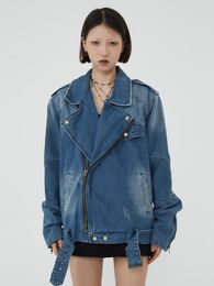 Women's Jackets Women's Patchwork Washed And Worn Special-Interest Design Street Denim Jacket Ladies Cool Jeans Fashion High Brand Coats