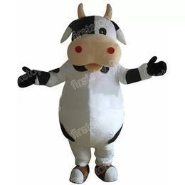 Halloween White Milk Cow Mascot Costume Cartoon Anime theme character Unisex Adults Size Christmas Party Outdoor Advertising Outfit Suit