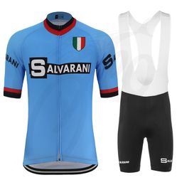 Classic retro pro team SALVARANI cycling jersey men short sleeve blue road racing bicycle clothes Quick Dry cycling clothing mtb b8271899