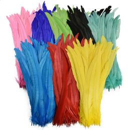 Other Event Party Supplies Wholesale 100PcsLot All Sizes Coloured Rooster Feathers for Crafts Fly Tying Materials Long Pheasant Carnival Wedding Decoration 231118