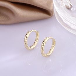 Hoop Earrings ZHOUYANG Man Gold Colour Punk Simple Small Ear Ring Accessories For Women Fashion Gifts Jewellery Wholesale KCE032