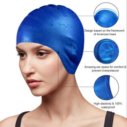 Swimming caps Swimming Cap Silicone Men Ladies Waterproof Cover Ear Protection 3D Durable Moisture Resistant Waterproof Swimming Rubber P230418