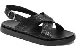 Beach Sandals Men 2023 Summer Crocodile Leather Comfort Open toe Leisure Gladiators Fashion Casual Shoes