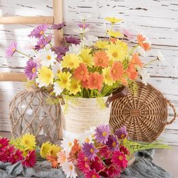 Decorative Flowers Artificial Silk Gerbera Daisies With Stem For Home Kitchen Party Wedding Decoration Greenery Fireplace Table Centrepiece