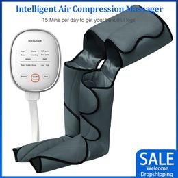 Leg Massagers Pressotherapy Leg Massager Professional Intelligent Air Compression Foot and Calf Massage Controller Muscle Blood Circulation 230419