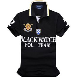 High Quality 100% Cotton Black Polos T-shirt Embroidery Designer Menswear S-6XL