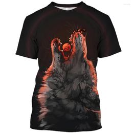 Men's T Shirts Men's T-shirt Animal Print Summer O-neck Short Sleeves Tee Shirt Anime Harajuku Top Streetwear Sportswear Oversized Mens