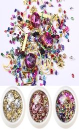 Nail Art Decoration Charm Gem Beads Rhinestone Hollow Shell Flake Flatback Rivet Mixed Shiny Glitter 3D DIY Accessories3127705