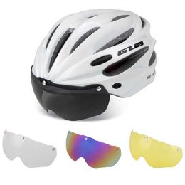 Cycling Helmets GUB Bike Helmet With Visor And Magnetic Goggles MTB Road Bicycle Cycling Safety Helmet Integrally-molded 3 Lens for Men Women P230419