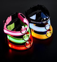 Dog Collars USB chargeable Leashes Pet Supplies LED Collars Nylon Safety Light Flashing Glow Collar4299776