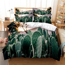 Bedding Sets Cactus Seaside Scenery Duvet Cover Set 3d Digital Printing Bed Linen Fashion Design Comforter