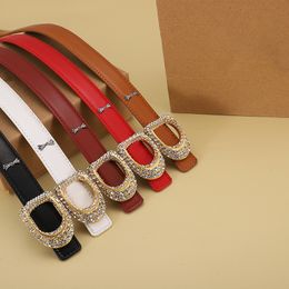 Luxury Woman Belts Designer Genuine Leather Belt Classic Diamond Design Buckle 5 Colour Width 2.5CM