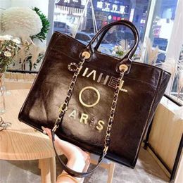 50% off Luxury Classics Women's Handbags Beach Metal Pearl Letter Badge Tote Bag Small Leather Large Chain Wallet MGQM
