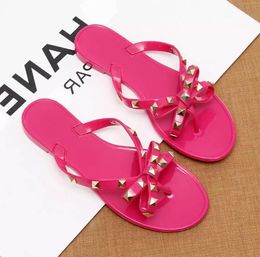 Quality Bow Willow Nail Slippers Flip-flops women's summer Europe and America slipper crystal sandals