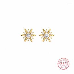 Stud Earrings HI MAN Shiny Sun Zircon Women 925 Sterling Silver Exquisite Small Korean Banquet Jewelry Wholesale