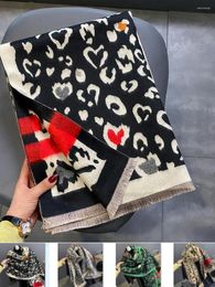 3E Scarves Designer Brand Winter Scarf Women Warm Cashmere Shawl Wraps Thick Pashmina Blanket Leopard Print Bufandas Female Foulard Classic Luxury Fashion A23003