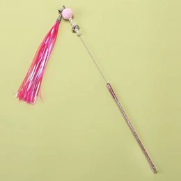 Cat toy Fairy cat ticker stick Colourful tassel ribbon ring paper cat ticker with bell fun cat magic