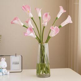 Decorative Flowers 1PC Calla Artificial Simulation Real Touch Lily Fake Flower Bouquet For Wedding Bridal Home Decor