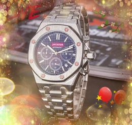 Top quality Men Six Pins Work Clock Watch Full Function Stopwatch Famous classic designer Luxury Quartz Movement Automatic Date Men Gold Wristwatch