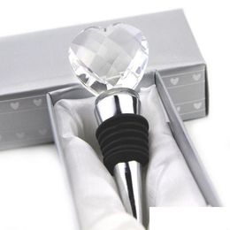 Bar Tools Heart Shaped Crystal Wine Stoppers Alloy Champagne Sealing Bottle Stopper Guest Gifts Drop Delivery Home G Dhgarden Dhdcr