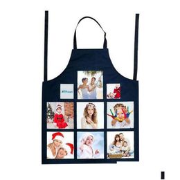 Kitchen Apron Linen Sublimation Blank Household Fashion Jiugongge Heat Transfer Half Length Sleeveless Aprons Diy Gift Suppl Dhgarden Dhdfm