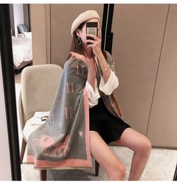 Carriage Brand Artificial Cashmere Scarf New Letter Thick Shawl Female Winter Neck Warmer Dual-Use