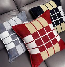 Letter Pillow Case Cashmere Designer Pillowcase Woven Jacquard Custom Cushion Cover Sofa Wool Covers Heat Home Textiles Bedding Su4440936