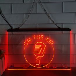 On The Air Microphone LED Neon Sign Home Decor New Year Wall Wedding Bedroom 3D Night Light