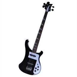 4 Strings Glossy Black Electric Bass Guitar with Rosewood Fingerboard 2 Pickups Can be Customised