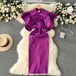 Light luxury high-end dress European and American ins style slimming and high-end feeling hollowed out ruffle edge slimming and elegant dress