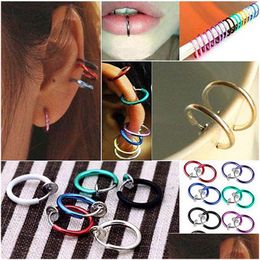 Stud Wholesale Classic Style Circle Painless Ear Clip Anti Allergy Alloy Earbone Nose Ring Drop Delivery Jewelry Earrings Dhbes