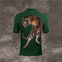 2023 New Fashion Animal Printed *81 Men Polo Shirt Lapel Collar Slim Fit Short Sleeve Tops Casual Classic Business Male Cotton Pp Polos Shirts BH91