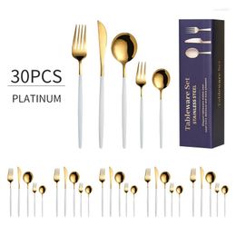 Dinnerware Sets Cutlery Kit Stainless Steel Steak Knife And Fork Set Portugal Tableware Spoon Luxurious Gift Kitchen Home Outdoor Cooking