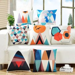 Pillow Nordic Style Cover Colourful Geometric Striped Decorative Pillows Home El Decor Sofa Chair Seat Bed Pillowcase 45 45CM