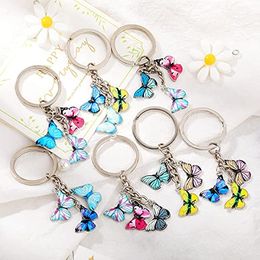NEW GloryMM Multicolor Butterfly Pendant Keyring Butterfly Keychain Colourful Butterfly Cute Bag Charm for Women