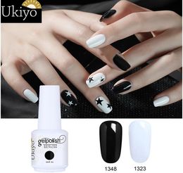 Ukiyo 15ML Gel Varnish Black White Red Colour Nail Gel Polish Soak Off Nail Art Gel Polish Semi Permanent Nails Lacquer Varnishes8824459