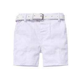 Shorts born Daily Shorts for 1-6Y Boys Fashion Yellow White Shorts With Belt 2 PCS Suit For Birthday Party For Casual Outfit 230419
