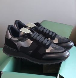 Valentine Runner Brand Man Best quality Camouflage Luxury Sneakers Shoes Suede Leather Men Camo Skateboard Walking Super Quality Comfort Run Sports Trainers Sh