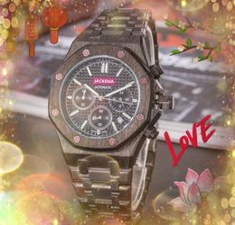 Top quality Men Six Pins Work Clock Watch Running Seconds Stopwatch Famous classic designer Luxury Quartz Movement Automatic Date Men Gold Wristwatch Gifts